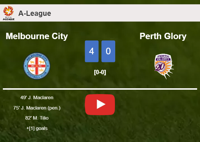 Melbourne City crushes Perth Glory 4-0 with a superb match. HIGHLIGHTS