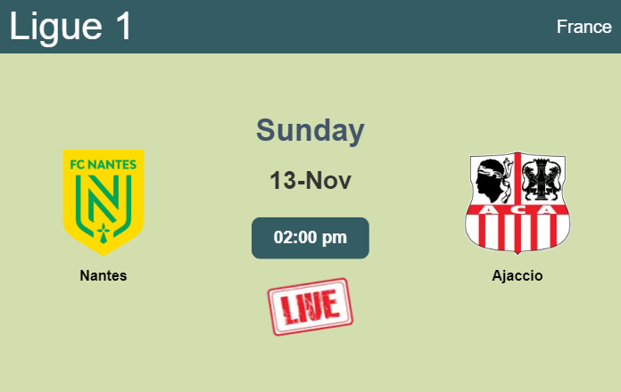 How to watch Nantes vs. Ajaccio on live stream and at what time