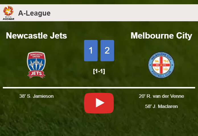Melbourne City conquers Newcastle Jets 2-1. HIGHLIGHTS