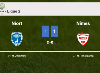 Niort and Nîmes draw 1-1 on Saturday