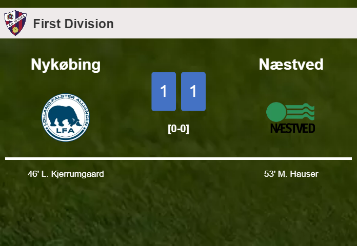 Nykøbing and Næstved draw 1-1 on Saturday