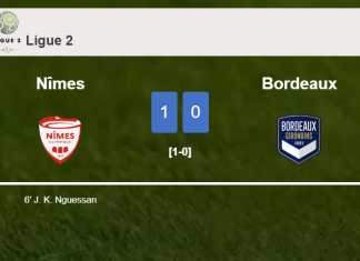 Nîmes overcomes Bordeaux 1-0 with a goal scored by J. K.