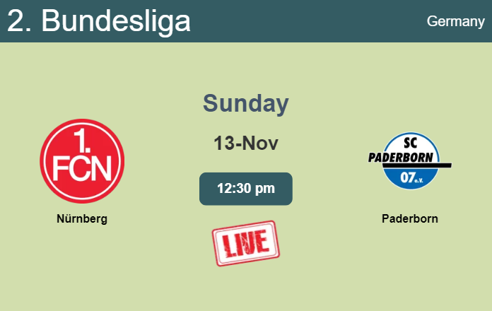 How to watch Nürnberg vs. Paderborn on live stream and at what time