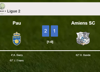 Pau beats Amiens SC 2-1