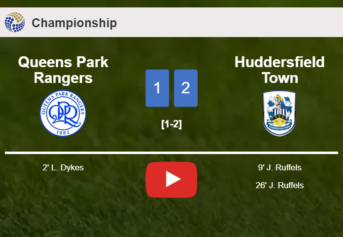 Huddersfield Town recovers a 0-1 deficit to best Queens Park Rangers 2-1 with J. Ruffels scoring 2 goals. HIGHLIGHTS