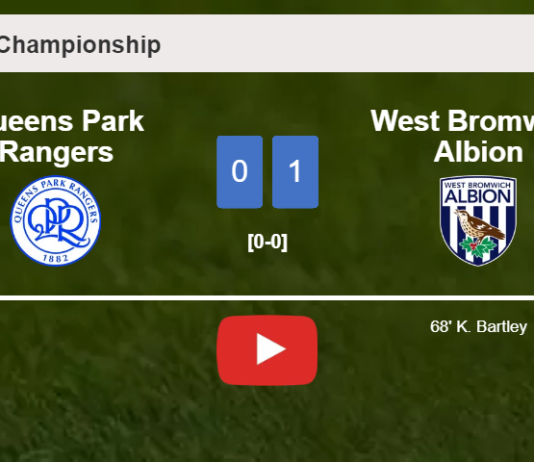West Bromwich Albion conquers Queens Park Rangers 1-0 with a goal scored by K. Bartley. HIGHLIGHTS