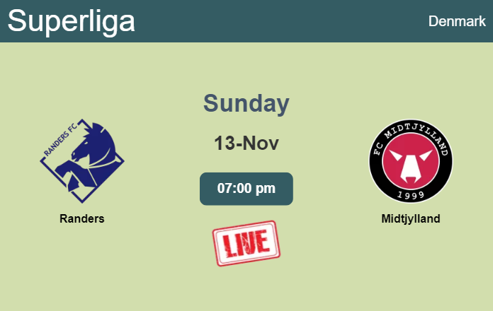 How to watch Randers vs. Midtjylland on live stream and at what time