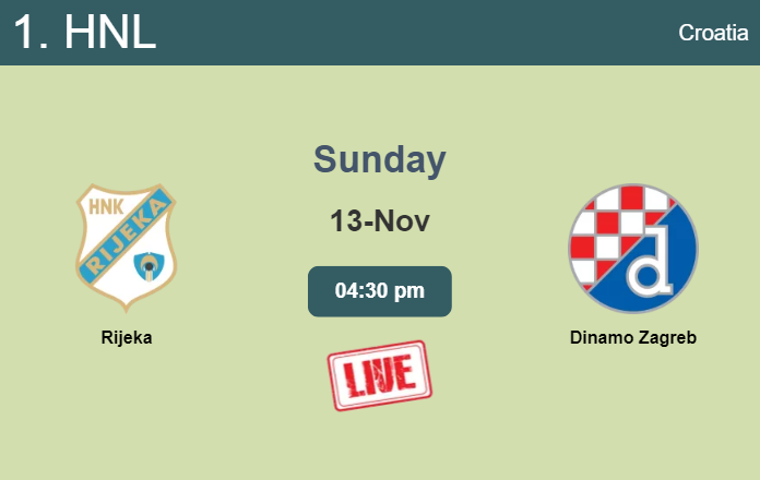 How to watch Rijeka vs. Dinamo Zagreb on live stream and at what time