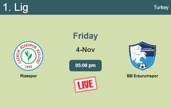 How to watch Rizespor vs. BB Erzurumspor on live stream and at what time