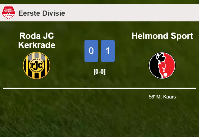 Helmond Sport tops Roda JC Kerkrade 1-0 with a goal scored by M. Kaars