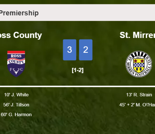 Ross County overcomes St. Mirren after recovering from a 1-2 deficit