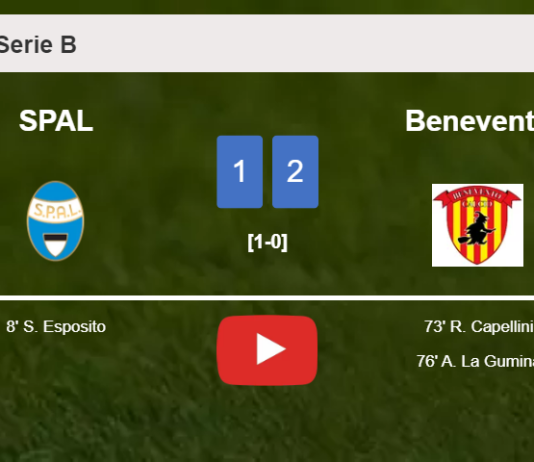 Benevento recovers a 0-1 deficit to defeat SPAL 2-1. HIGHLIGHTS