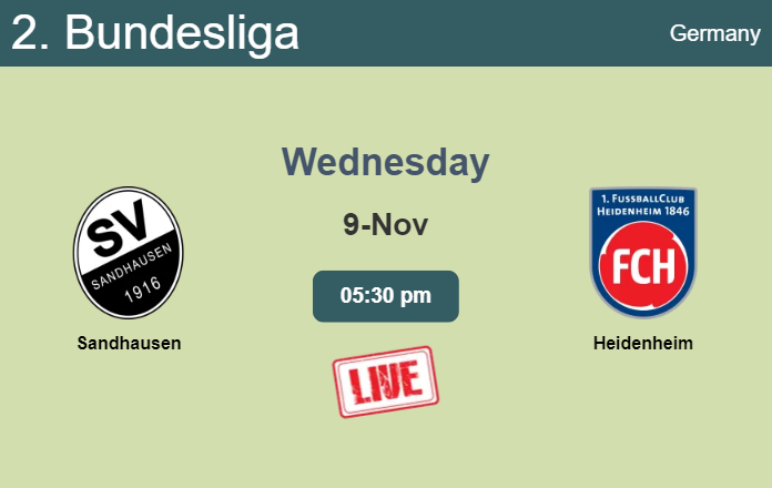 How to watch Sandhausen vs. Heidenheim on live stream and at what time