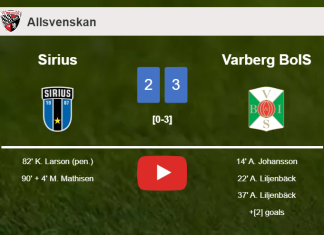 Varberg BoIS tops Sirius 3-2. HIGHLIGHTS