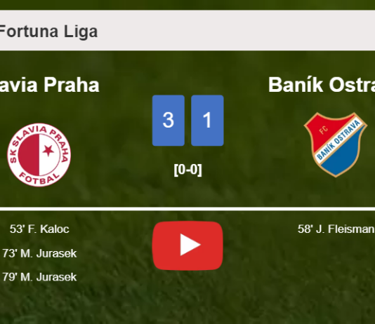 Slavia Praha conquers Baník Ostrava 3-1. HIGHLIGHTS