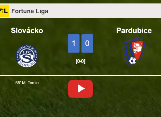 Slovácko defeats Pardubice 1-0 with a goal scored by M. Tomic. HIGHLIGHTS