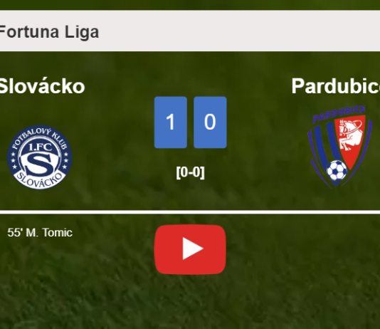 Slovácko defeats Pardubice 1-0 with a goal scored by M. Tomic. HIGHLIGHTS