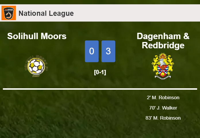 Dagenham & Redbridge liquidates Solihull Moors with 2 goals from M. Robinson