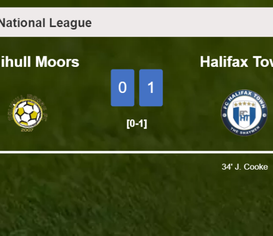 Halifax Town beats Solihull Moors 1-0 with a goal scored by J. Cooke
