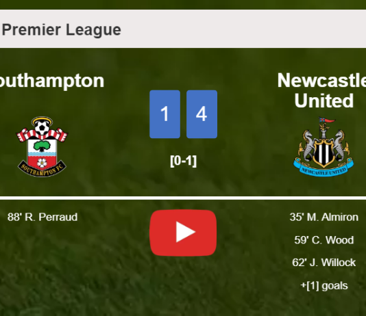 Newcastle United conquers Southampton 4-1. HIGHLIGHTS