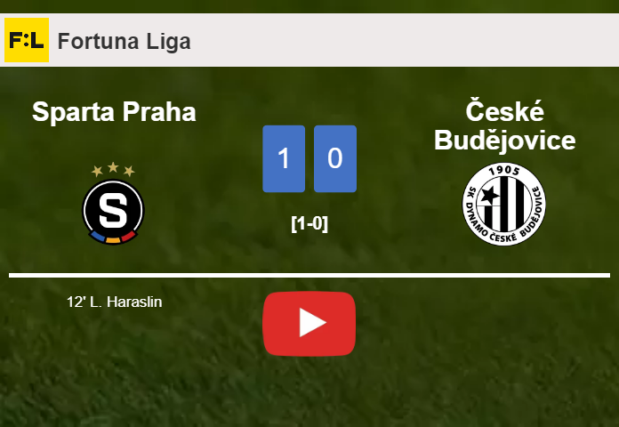 Sparta Praha conquers České Budějovice 1-0 with a goal scored by L. Haraslin. HIGHLIGHTS
