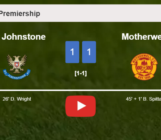 St. Johnstone and Motherwell draw 1-1 on Saturday. HIGHLIGHTS