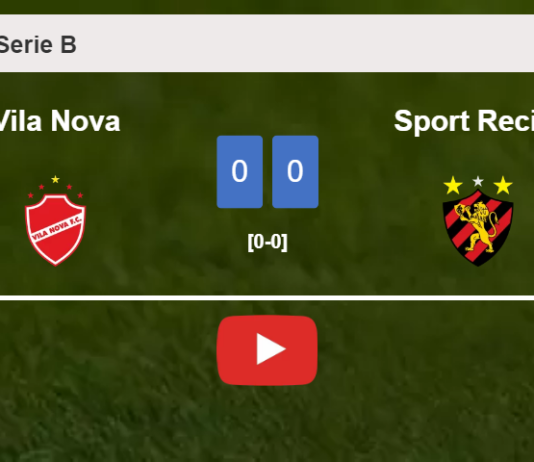 Vila Nova draws 0-0 with Sport Recife on Sunday. HIGHLIGHTS