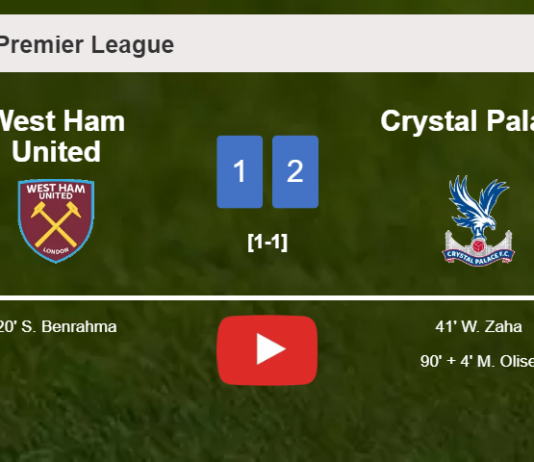 Crystal Palace recovers a 0-1 deficit to defeat West Ham United 2-1. HIGHLIGHTS