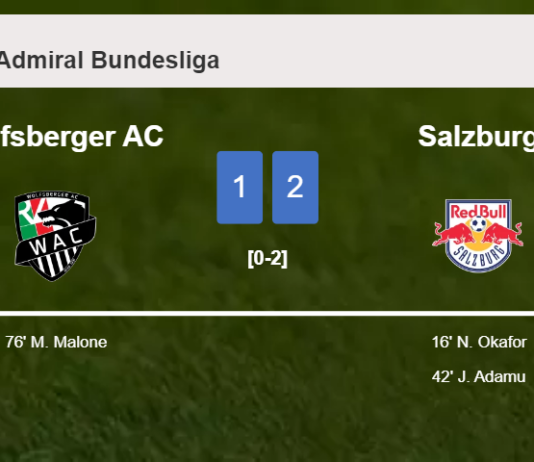 Salzburg defeats Wolfsberger AC 2-1