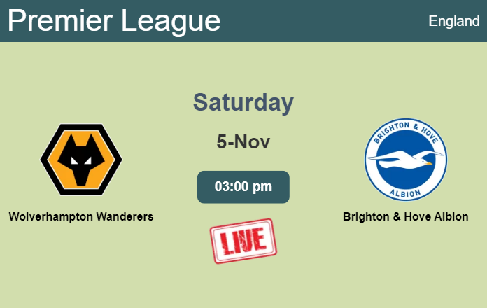 How to watch Wolverhampton Wanderers vs. Brighton & Hove Albion on live stream and at what time