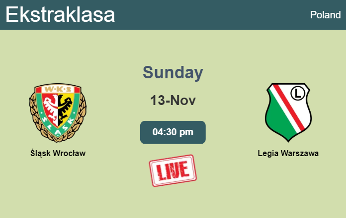 How to watch Śląsk Wrocław vs. Legia Warszawa on live stream and at what time