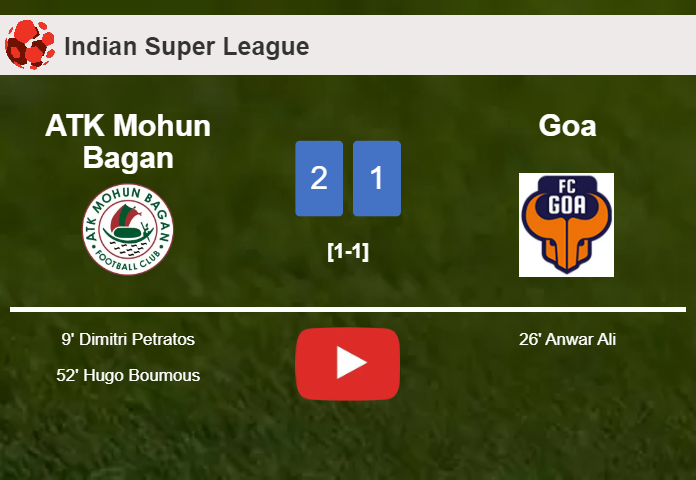 ATK Mohun Bagan draws 0-0 with Goa on Wednesday. HIGHLIGHTS
