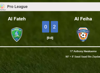 Al Feiha overcomes Al Fateh 2-0 on Friday