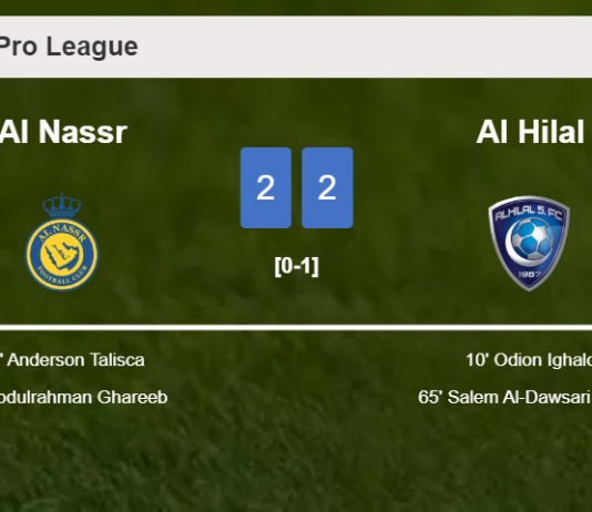 Al Nassr and Al Hilal draw 2-2 on Monday
