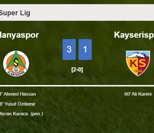 Alanyaspor defeats Kayserispor 3-1