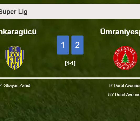 Ümraniyespor recovers a 0-1 deficit to conquer Ankaragücü 2-1 with D. Avounou scoring 2 goals