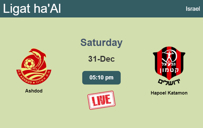 How to watch Ashdod vs. Hapoel Katamon on live stream and at what time