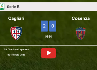 Cagliari defeats Cosenza 2-0 on Monday. HIGHLIGHTS