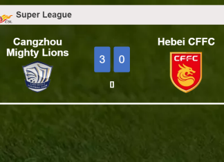 Cangzhou Mighty Lions draws 0-0 with Hebei CFFC on Monday