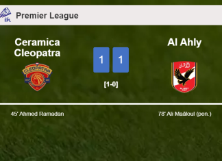 Ceramica Cleopatra and Al Ahly draw 1-1 on Wednesday