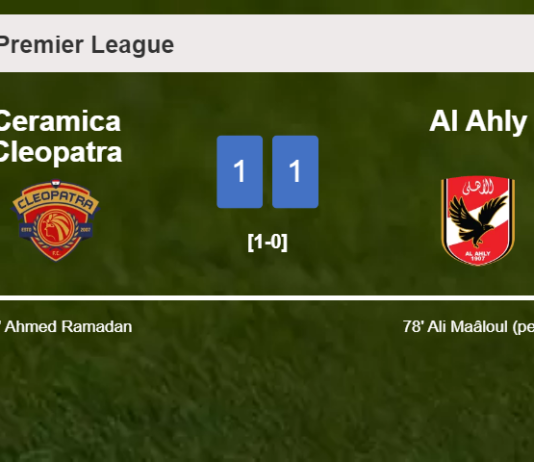 Ceramica Cleopatra and Al Ahly draw 1-1 on Wednesday