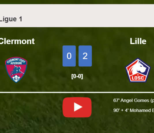 Lille tops Clermont 2-0 on Wednesday. HIGHLIGHTS
