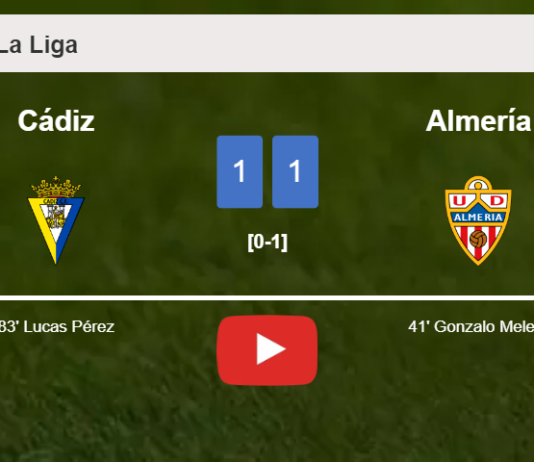 Cádiz and Almería draw 1-1 on Friday. HIGHLIGHTS