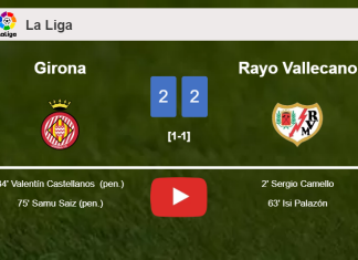 Girona and Rayo Vallecano draw 2-2 on Thursday. HIGHLIGHTS