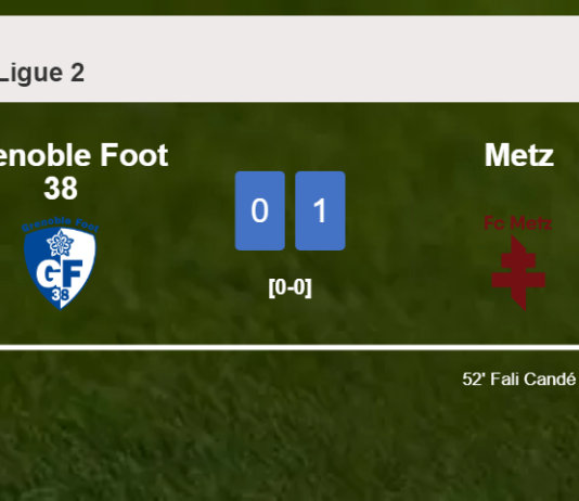 Metz defeats Grenoble Foot 38 1-0 with a goal scored by F. Candé
