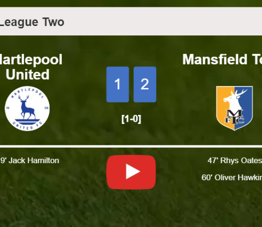 Mansfield Town recovers a 0-1 deficit to best Hartlepool United 2-1. HIGHLIGHTS