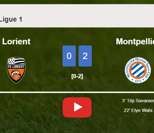 Montpellier beats Lorient 2-0 on Thursday. HIGHLIGHTS
