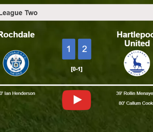 Hartlepool United tops Rochdale 2-1. HIGHLIGHTS