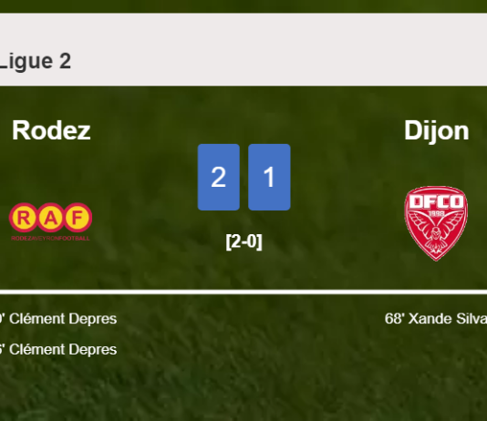 Rodez tops Dijon 2-1 with C. Depres scoring 2 goals