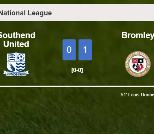 Bromley defeats Southend United 1-0 with a goal scored by L. Dennis
